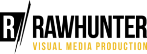 RawHunter Logo Visual Media schwarz gelb